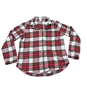 Hanna Andersson Plaid Flannel Pajama Shirt Womens Small